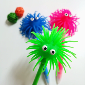 Stylo Bille Créatif Monstre Anti-Stress en Plastique, Forme Boule de Poils Mignonne, Papeterie Promotionnelle, Encre Bleue - Product Image 2