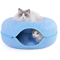Cama Túnel para Gatos y Perros Donut, Cama Redonda Plegable de Alta Calidad para Gatos, Acogedora Casa Túnel para Gatitos