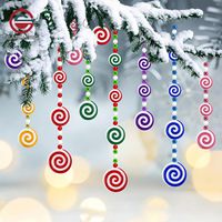 Nouvelles décorations de Noël créatives en forme de sucette tourbillon rotative, en plastique écologique de haute qualité, motif fer forgé, pour bar à bonbons