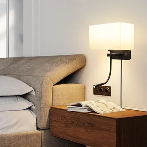 European Reading Wall Lights E26/E27 Interior Bedroom Hotel Wall Lighting Fixtures Home Bedside Led Fabric wall lamp Indoor