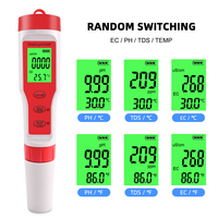 Testeur d'eau numérique rétroéclairé 4 en 1, kit de test de la qualité de l'eau EC/TDS/PH/TEMP pour piscines et eau potable