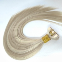 Piano Couleur Bande dans les Extensions de Cheveux 4*0.8cm Russe Remy Double Dessiné Bundles Soie Droite Bleu Meilleure Qualité avec des Prix Pas Cher