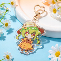 Porte-clés holographique en plastique avec paillettes de dessin animé, breloques en époxy, porte-clés personnalisé en acrylique transparent