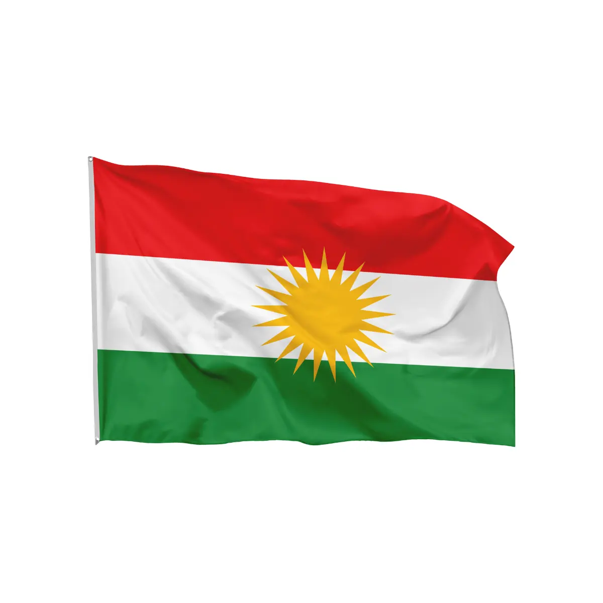 Toptan yüksek kalite 3x5ft baskı polyester kumaş kalınlaşmış su geçirmez kurd kürstan bayrağı kürt bayrağı