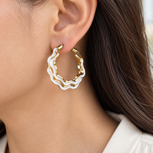 Orecchini a Goccia con Effetto Ondulato per Donne, Design Versatile, Gioielli di Tendenza - Product Image 2