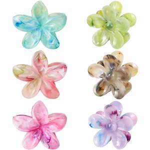 Nuevo Clip de Pelo con Forma de Flor de 8cm para Mujer, de Alta Calidad, con Tarjeta, Clip de Pelo con Diseño de Flor y Mármol, Accesorio para el Cabello, Directo de Fábrica - Product Image 1