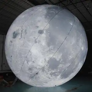 מפעל הסיטונאי ענק פרסום חיצוני מתנפחים הירח כדור ירח בלון אור לקישוט