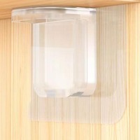 D5583 Support mural adhésif sans perçage pour étagère de placard, pince de fixation transparente en plastique, crochets adhésifs