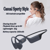 X16 Headset konduksi tulang IPX8 headphone untuk berenang Semua Headset silikon headphone atas telinga gigi biru V5.3