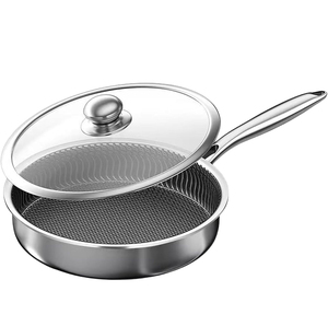 Triply Stainless Steel Frying <b>Pan</b> Non-Stick Coating Gas <b>Induction</b> Cooking 3 Layers Stainless Steel Saute <b>Pan</b> - Product Image 1
