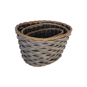Nhà máy trực tiếp dệt và hỗn hợp <span class=keywords><strong>wicker</strong></span>, hình bầu dục, chiều cao, công suất, tay dệt lưu trữ giỏ/đồ lặt vặt basketet - Product Image 1