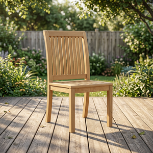 Chaise de salle à manger d'extérieur moderne de luxe en teck massif, imperméable, écologique et durable, pour salon, école, terrasse - Product Image 2