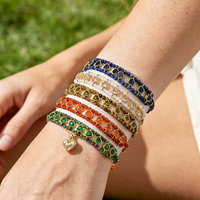 Bracelet en chaîne de perles en pierre turquoise africaine naturelle pour femmes, breloques en cristal en forme de cœur, bijoux exquis faits à la main