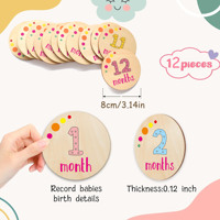 Vente en gros de cartes jalons en bois pour bébé Cadeaux de grossesse et de baby shower Cartes jalons mensuels pour bébé Disques en bois jalons