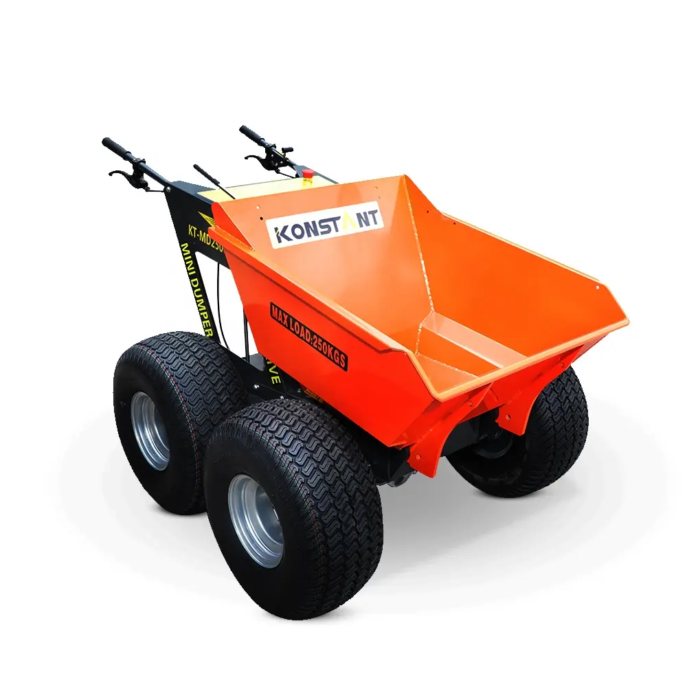 Precio barato del motor de gasolina de acero de 4 ruedas de carga de basura pista mini transporte dumper con EPA