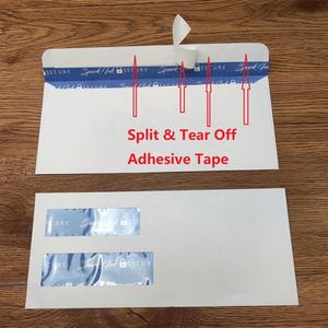Sobre de facturas autoadhesivo Blanco con dos ventanas transparentes, bolsa de cosméticos, embalaje de papel, solapa adhesiva dividida - Product Image 5