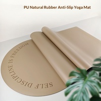 Tapis de yoga en caoutchouc naturel PU ovale antidérapant épaissi de 5 mm, logo personnalisé en usine, respectueux de l'environnement, pour la remise en forme