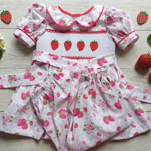 Nuevo Vestido de Algodón con Estampado Floral Rosa para Bebés Niñas, Cuello Peter Pan, Manga Abullonada, Ropa de Dormir para Bebés Niñas - Product Image 1