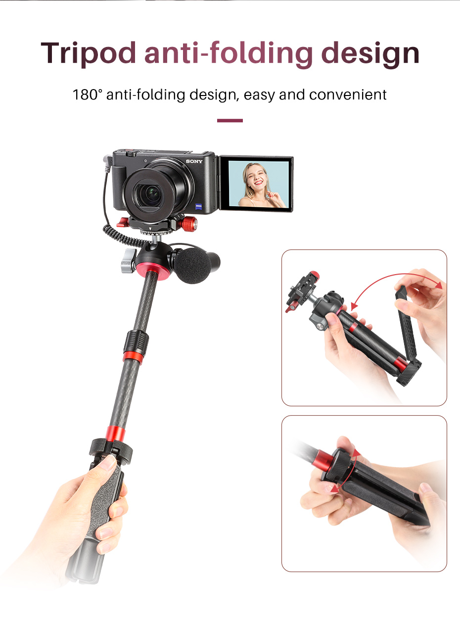 ULANZI MT-43 Reflex Multi-functional Mini Tripod for Camera Canon Sony, Portable Metal Desktop Tripod With Cold Shoe Expansion