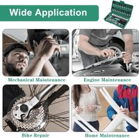 Juego de Llaves de Trinquete de Acero Inoxidable de 46 Piezas, Kit de Herramientas de Reparación Automotriz Multifuncional y Duradero, Combinación Personalizable OEM