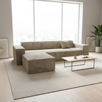 Canapé modulaire compressé en forme de L, ottoman et coussin assortis, gain de place, rembourré, personnalisable, idéal pour le bureau, scellé sous vide