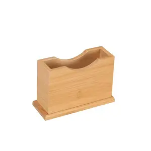 餐桌用定制竹餐巾架纸巾盒