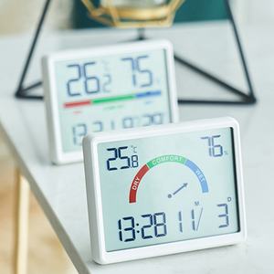Despertador Eletrônico Medidor de Umidade Temperatura Multi-função Design Magnético Grande Tela LCD Termômetro Digital Medidor - Product Image 4
