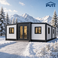Maison conteneur préfabriquée pliable de haute qualité à double aile, 40FT 20FT, mobile, postmoderne, extensible, pour usage hôtelier