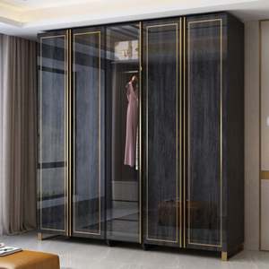 Armario de Dormitorio de Lujo Personalizado con Espejo, Closet de Madera, Aparador para Ropa, Diseño Único, Estantes de Almacenamiento - Product Image 2