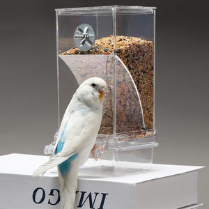 ללא בלגן תוכי פלסטיק שקוף תוכי חלב מזון מזון מזון מזון מזון מזון מזין ציפורים אוטומטי - Product Image 4