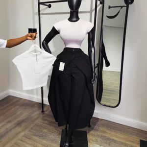 <span class=keywords><strong>Pantalon</strong></span> de costume drapé tendance pour <span class=keywords><strong>femme</strong></span>, taille haute, coupe large, élégant, décontracté et chic, pour le bureau - Product Image 2