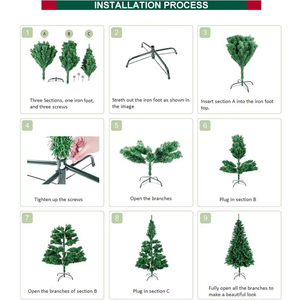 فرع مستقر سهل التركيب لتشفير الأماكن المغلقة في الهواء الطلق من البلاستيك الاصطناعي الوردي الثلج توافد شجرة زينة عيد الميلاد الخضراء ، 6t - Product Image 6