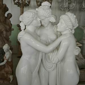 Ingrosso Personalizzato Giardino Decorazioni Esterne Figura <span class=keywords><strong>di</strong></span> Pietra Naturale Famosa Pietra <span class=keywords><strong>di</strong></span> <span class=keywords><strong>Marmo</strong></span> Bianco Greco <span class=keywords><strong>Statua</strong></span> Tre Grazie <span class=keywords><strong>Statua</strong></span> - Product Image 2