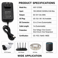 Adaptateur secteur universel 12V 1.5A, convertisseur AC/DC pour l'électronique grand public