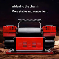 Dual-Cylinder Metal 12V Air Compressor High-Pressure Rapid Inflator with Pointer Pressure Gauge for Universal Car Tire Inflation