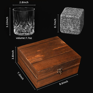 ชุดของขวัญวิสกี้คริสตัลหินแกรนิตและแก้ววิสกี้เป็นมิตรต่อสิ่งแวดล้อมชุดของขวัญสำหรับผู้ชาย - Product Image 3