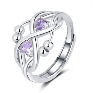Anillo Antiestrés Giratorio con Cuentas Coloridas para Mujeres y Niñas, Joyería Antiestrés, Anillo Abierto con Piedra Zodiacal - Product Image 2