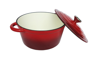 <span class=keywords><strong>Cocotte</strong></span> <span class=keywords><strong>en</strong></span> <span class=keywords><strong>fonte</strong></span> émaillée rouge 24 cm, personnalisée, antiadhésive, compatible four - Product Image 2