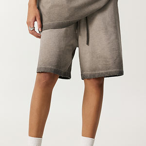 Shorts épais 310GSM pour hommes Batik lavage à l'acide 100% coton Shorts décontractés respirants en détresse pour hommes - Product Image 1