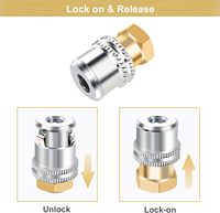 Lock on Air Chuck,1/4FNPT Closed Flow Brass Tire Chuck,Tire Air Chuck for Tire Inflator Gauge and Air Compressor(Pack of 2)