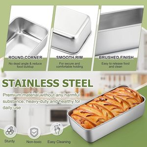 Moldes para Pan, Moldes de Acero Inoxidable para Pan Casero y Brownies, Resistentes y Saludables, Aptos para Horno y Lavavajillas - Product Image 2