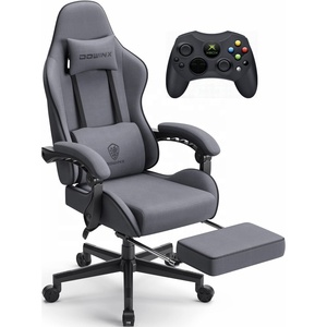<span class=keywords><strong>Chaise</strong></span> de jeu ergonomique en tissu respirant avec repose-pieds chaises pivotantes gris <span class=keywords><strong>chaise</strong></span> de bureau à domicile réglable livraison gratuite - Product Image 4