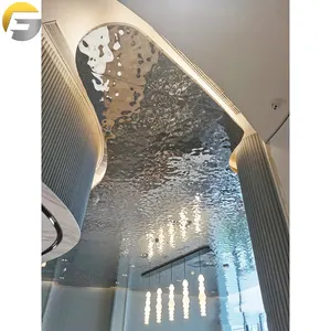 V163 쇼핑몰 벽 천장 장식 실버 미러 마무리 양각 물 리플 스테인레스 스틸 금속 시트 - Product Image 1