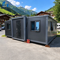 Rumah Kontainer Modular 20ft Desain Rumah Mungil Dua Kamar Tidur dan Dapur Terisolasi Tahan Angin Rumah Tamu Terlaris