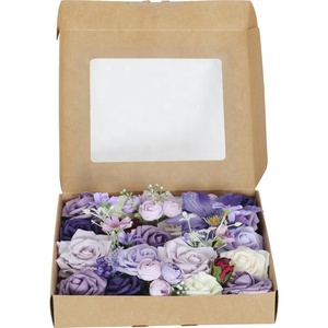 New Design Artificial <strong>Flowers</strong> <strong>Box</strong> for Gift Packing Cardboard Paper Wedding Gift <strong>Box</strong> Packaging With Ribbon - Product Image 2