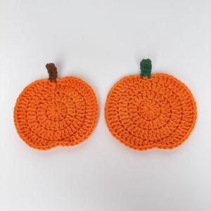 Handmade Crocheted Halloween <b>Pumpkin</b> Coasters Polyester Round Anti Scald <b>Mug</b> Coasters Cartoon Design Decorative - Product Image 4