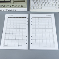 Recharge pour agenda hebdomadaire et mensuel AXE WOODZ 2027 A5, papier daté 6 trous, 64 feuilles, accessoires pour carnet à 6 anneaux