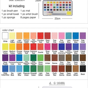 Juego de pintura de acuarela sólida de 48 colores de alta calidad de <span class=keywords><strong>Giorgione</strong></span>, caja de lata gratis, regalos adicionales para lienzo de papel, fábrica directa de China - Product Image 3