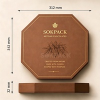 Maßgefertigte Achteckige Luxus-Schokoladen-Geschenkbox 48/56 Stück Stabile Papierbox mit Goldfolie für Süßigkeiten & Babynahrung