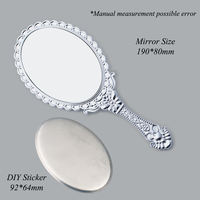 Miroir de poche ovale vintage DIY avec poignée, cadre floral antique, miroir de maquillage portable rétro, cadeaux pour femmes, miroir décoratif